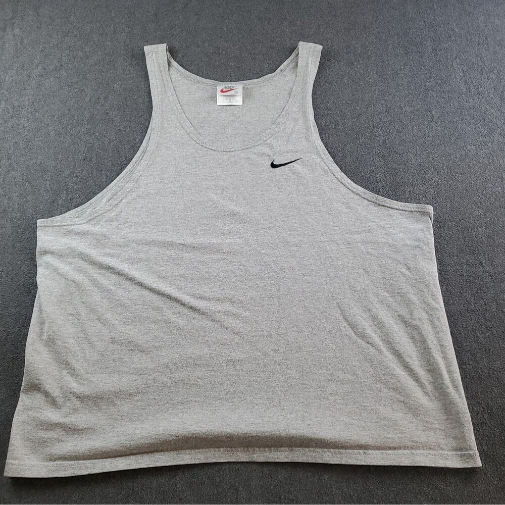 Vintage Nike Tank Top Mens Size XL Gray Sleeveless Muscle Shirt Swoosh 90s Usa